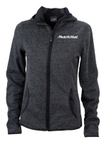 Damen Knitted Fleece Hoodie Schwarz